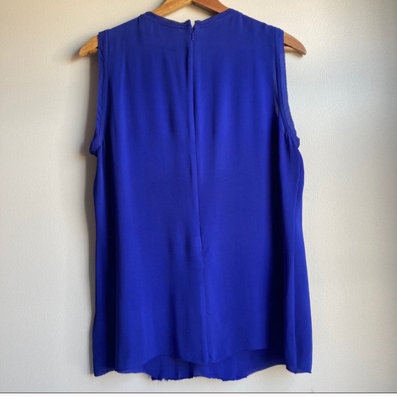 Tory Burch Blue Silk Ruffle Blouse - Picture 2 of 5